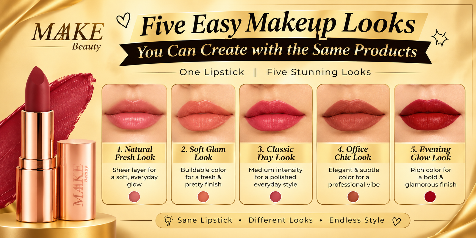 5 Easy Makeup Looks You Can Create With the Same Products